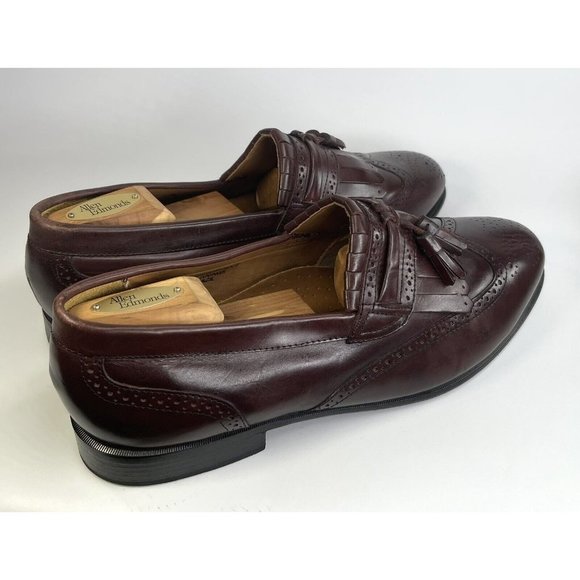 J&M Limited Formal Shoes Mens Burgundy Leather Tassel Wingtip Size  US 12M - Picture 6 of 12